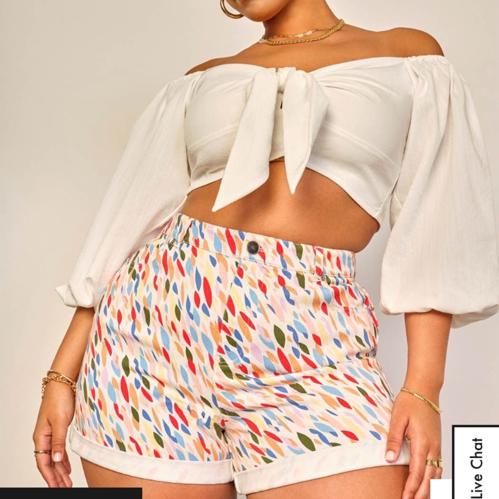NWT Eloquii multi colored shorts